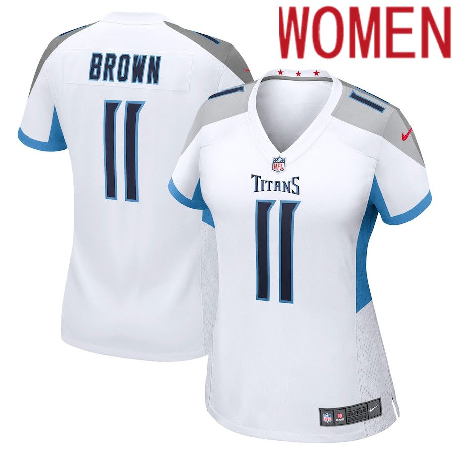 Women Tennessee Titans #11 A.J. Brown Nike White Game NFL Jersey